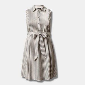 NWT Torrid Striped Poplin Collared Shirt Dress 3X